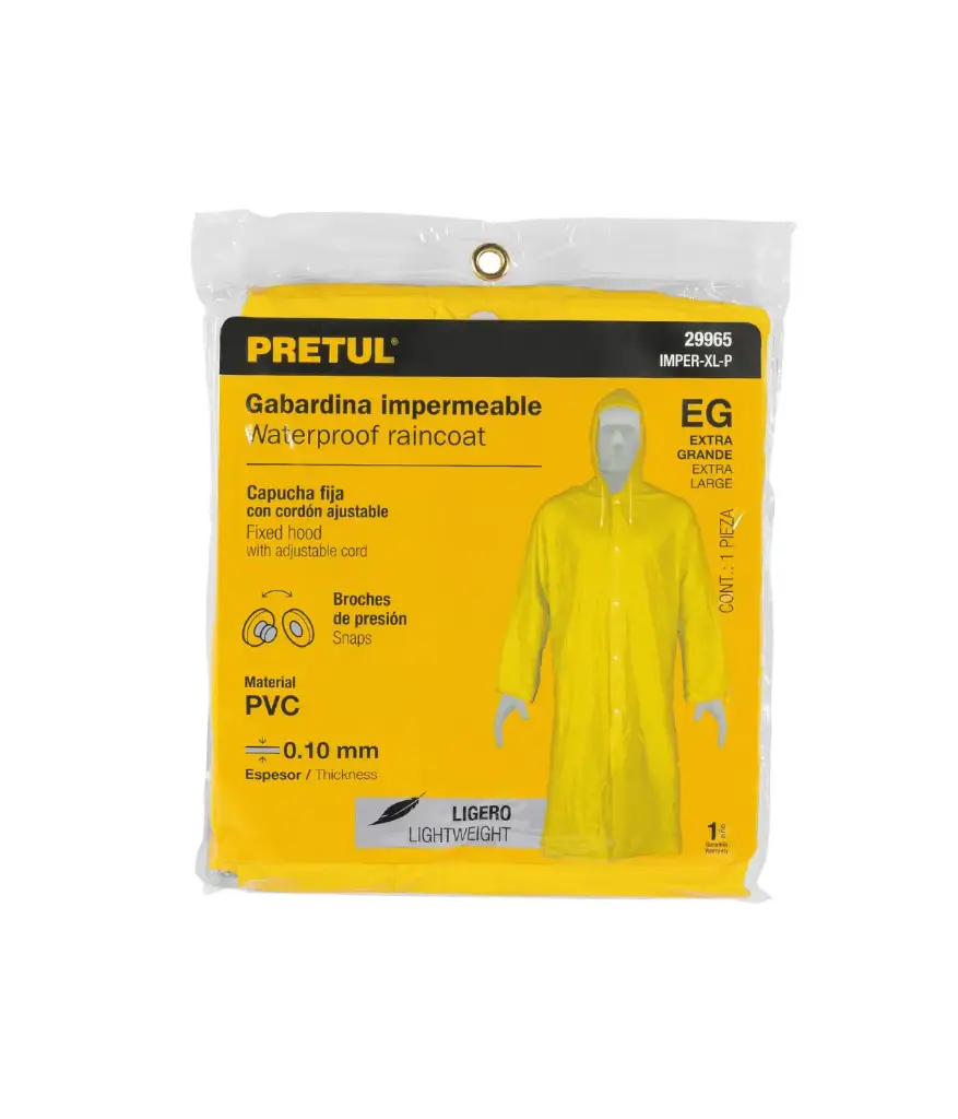 Encauchado gabardina ligera 1pz TALLA L amarillo