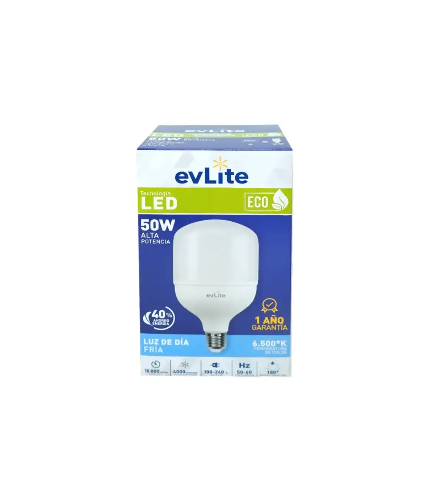 Foco led recargable 50w E27 luz blanca C/USB EVELITE