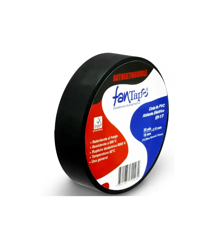 Cinta aislante 20 yds negra FANTAPE 
