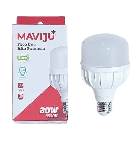 [EE.FOC.0064] Foco LED 20W 110/240V rosca E27 MAVIJU Luz Blanca 6500k