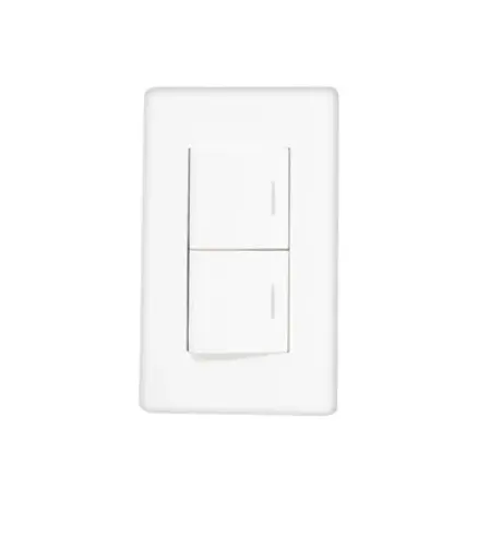 [EE.INT.0027] Interruptor doble p/empotrar MAVIJU blanco 10A 125V