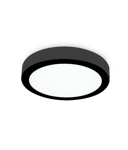 [EE.LLED.0041] Luz LED p/techo 24W 12" 110/240V Negra redonda luz BLANCA MAVIJU sobrepuesto