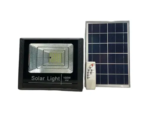 [EE.REFL.0070] Reflector LED Solar 100w 110V IP67 c/panel 2pzs 6500k ECOLED