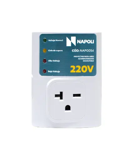 [EE.TOPRO.0011] Toma protector voltaje 1serv. 220v Napoli p/aire acondicionado