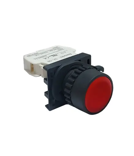 [EI.PUL.0007] Pulsador 22mm rojo Plast Simple EBASEE