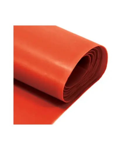 [FE.CAU.0030] Caucho rojo siliconado sin lona 6.4mm x 1.20mt alto (mt)