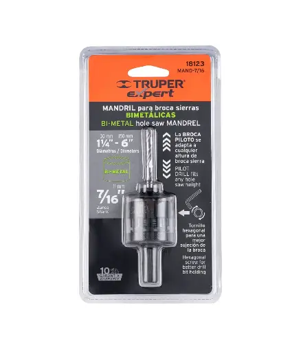 [FF.BRO.0183] Broca ACOPLE MANDRIL P/SIERR copa 1 1/4 - 6" MORSE 7/16" (MA45PS)