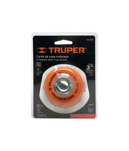 [FF.CEP.0020] Cepillo circular copa 3 x 5/8 TRUPER liso (CO-508)