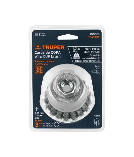 [FF.CEP.0021] Cepillo circular copa 3 x 5/8 TRUPER trenz (CT-608)