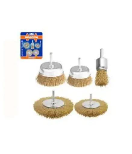 [FF.CEP.0059] Cepillo de alambre juego (5 pzs) p/taladro GENUINE