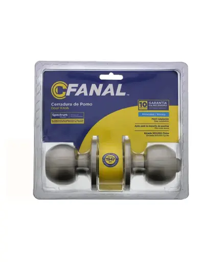 [FF.CERR.0081] Cerradura pomo/dormit 90450-006 FANAL acero inox.