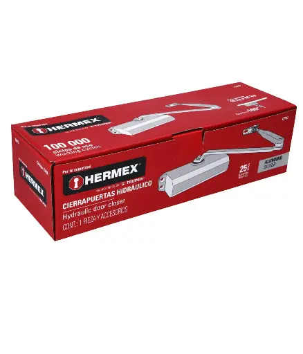 [FF.CERR.0085] Cierrapuerta HERMEX hidraulico Aluminio 40-80kg (43606)