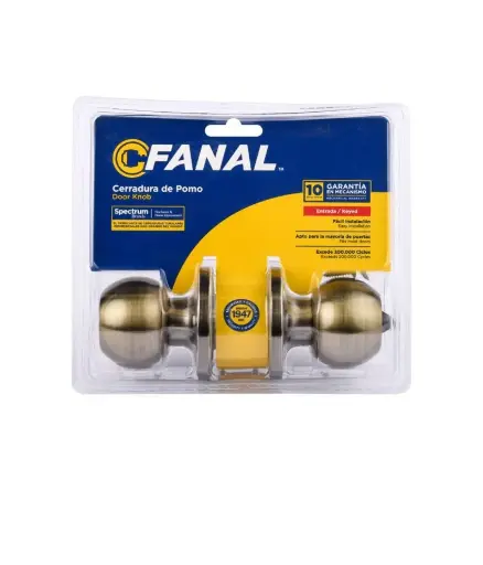[FF.CERR.0095] Cerradura p/baño s/llave 90430-004 FANAL Bronce antiguo