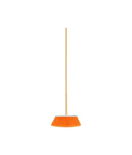 [FF.ESCO.0002] Escoba plastica c/cerdas de nylon grande m/madera