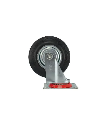 [FF.RUE.0012] Rueda giratoria de caucho 6" NEGRA C/FRENO JEM unidad