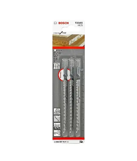 [FF.SICA.0005] Sierra p/caladora p/madera (Jgo 3 unid) T234X HCS BOSCH