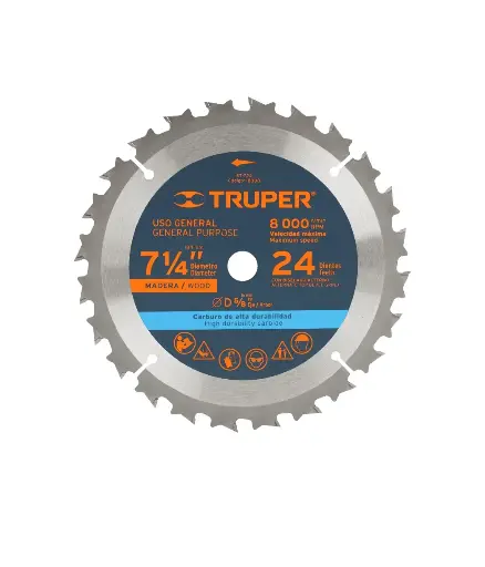 [FF.SICI.0022] Sierra circular p/madera 7-1/4" 24T ST-724 eje 5/8 TRUPER