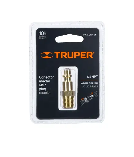 [FIAI. CONEC.0003] Conector rapido macho Bronce 1/4 NPT TRUPER (CORAL-MA-1/4)
