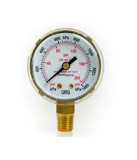 [FIAI.MAN.0048] Manometro de baja presion OXIGEN 200 PSI (2") BRASS B/M