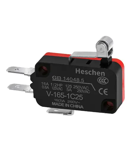 [FIAI.MICRO.0006] Microswitch MINI 16A 125/250 VAC (V-165-A) rodillo corto