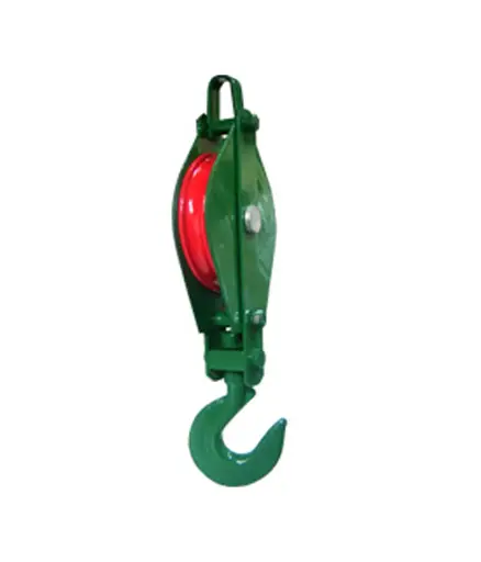 [FIAI.POLE.0069] Polea c/gancho 1 rueda color rojo/verde 4" TW