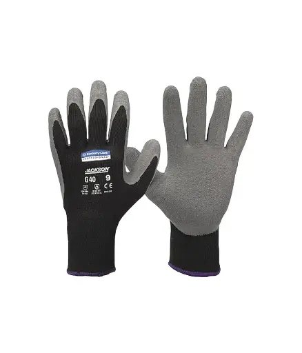 [FIS.GUAN.0048] Guantes de lana 8 G40 cubierto de brea JACKSON REF. (Negro filo morado)