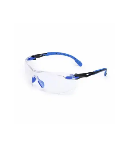 [FIS.LEN.0002] Lente policarb. Transparente filo azul/negro SAFETY GOGGLES