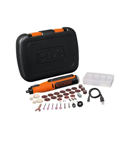 [MEE.REC.0007] Rectificadora Inalambrico 8V 3500 A 29500 RPM Black & Decker c/accesorios BCRT8K35-B3