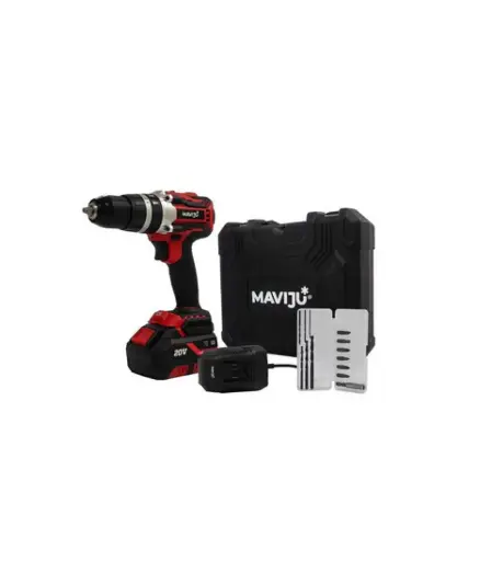 [MEH.TAL.0026] Taladro 1/2 MAVIJU Inalamb. Percut. 20v 1650rpm Bat.4amp c/accesorios (HE070077)