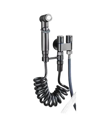 [PFG.VAL.0023] Valvula doble c/ducha telefono NEGRO