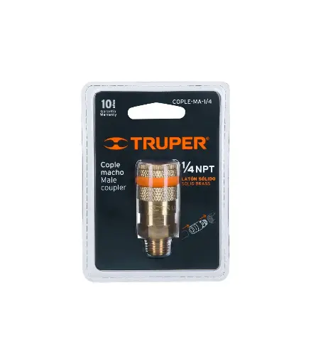 [TARI.ACOP.0011] Acople rapido macho Bronce 1/4 NPT TRUPER (COPLE-MA-1/4)