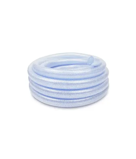 [PFM.TRAN.0055] Manguera transparente NO TOXICA 3/4" Trenzada ECONOMICA Nylon GOLDFLEX (mt) /rollo 50 metro