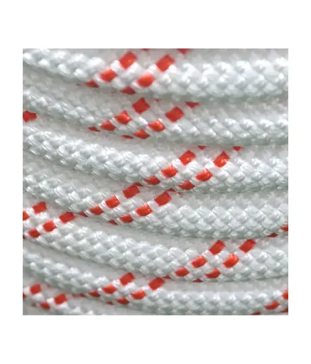 [FF.CAB.0032] Cabo Calibre # 12mm Nylon Trenz 3 hebras Blanco/roja (metro)