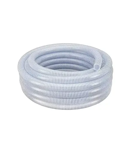 [PFM.TRAN.0025] Manguera transparente anillada 1 1/4"  HI-FITT (MT) /rollo 25 metro