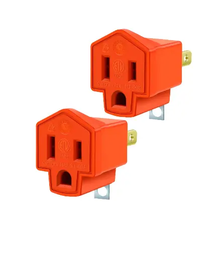 [EE.ADAP.0003] Adaptador 3 a 2 naranja ECONOMICO