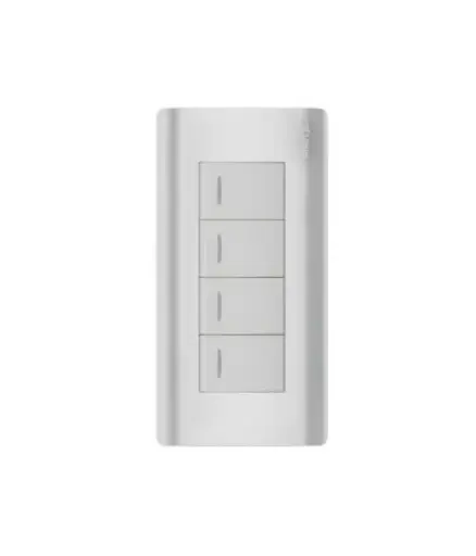 [EE.INT.0014] Interruptor cuadruple Polifuncional p/empotrar MAVIJU Plateado 10A 125/250V