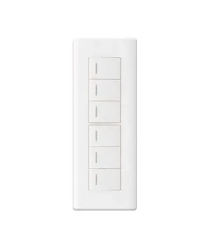 [EE.INT.0071] Interruptor sextuple Polifuncional p/empotrar MAVIJU blanco 10A 125/250V