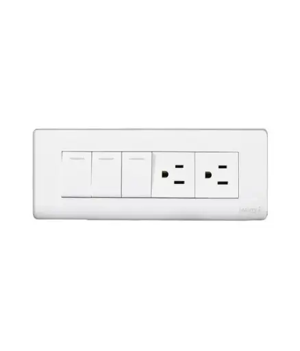 [EE.INT.0121] Interruptor toma mixto (3int+2toma) Polifuncional p/empotrar MAVIJU (EL080109)