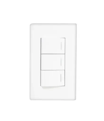 [EE.INT.0137] Interruptor triple conmutador p/empotrar MAVIJU Blanco 10a 125/250v