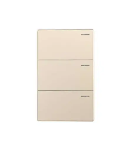 [EE.INT.0139] Interruptor triple conmutador p/empotrar MAVIJU Champagne Optimus 10a 125/250v