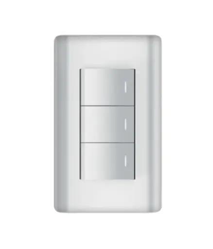 [EE.INT.0149] Interruptor triple p/empotrar MAVIJU Plateado 10A 125/250V