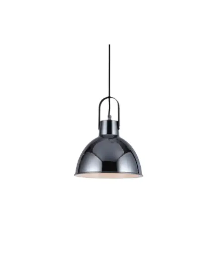 [EE.LAMP.0011] Lampara Colgante Decorat. 1L E27 110V Metal Cono Niquel MAVIJU s/foco