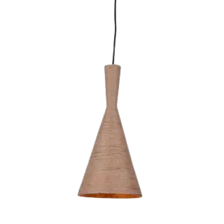 [EE.LAMP.0018] Lampara Colgante Decorat. 1L E27 110V Metal/Cuerda Cono Beige MAVIJU s/foco