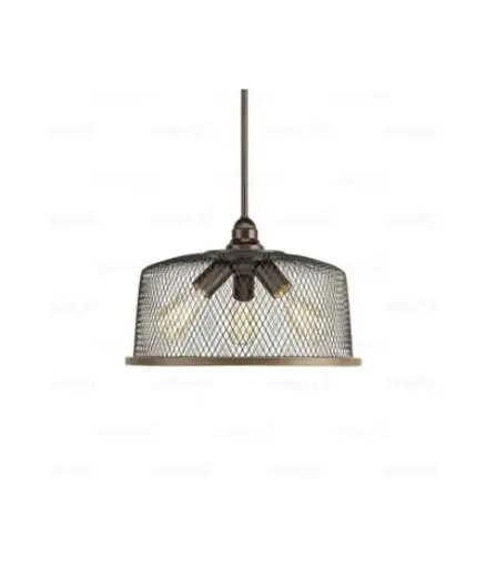 [EE.LAMP.0021] Lampara Colgante Decorat. 3L E27 110V Metal Malla Cafe MAVIJU s/foco