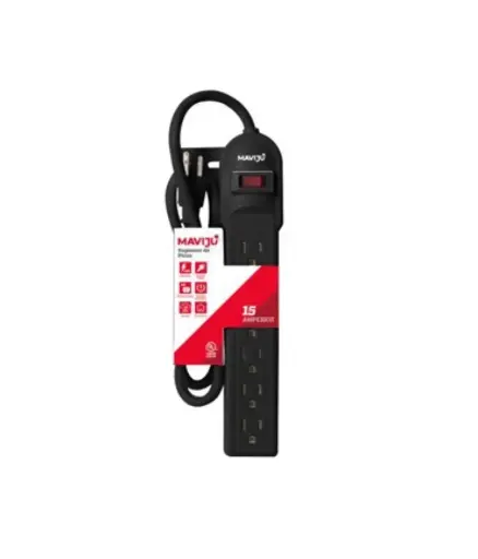 [EE.REGL.0008] Regleta 6 servicios MAVIJU Negro 15A 125V (245JLS)