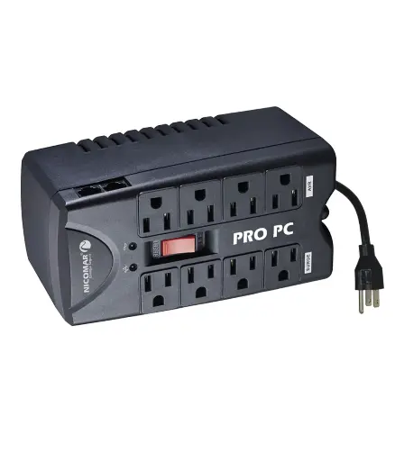 [EE.REGU.0003] Regulador de voltaje 8 servicios 1000va PRO PC (NRPC1000-7312)