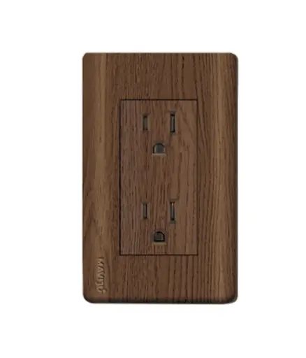 [EE.TOCO.0027] Tomacorriente doble pola/empotrar MAVIJU 15A 125V Maderado