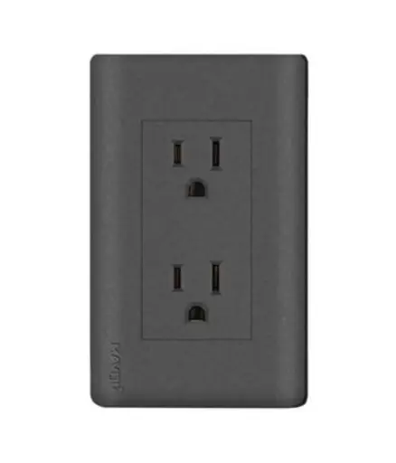 [EE.TOCO.0031] Tomacorriente doble pola/empotrar MAVIJU GFCI 15A 125V Negro
