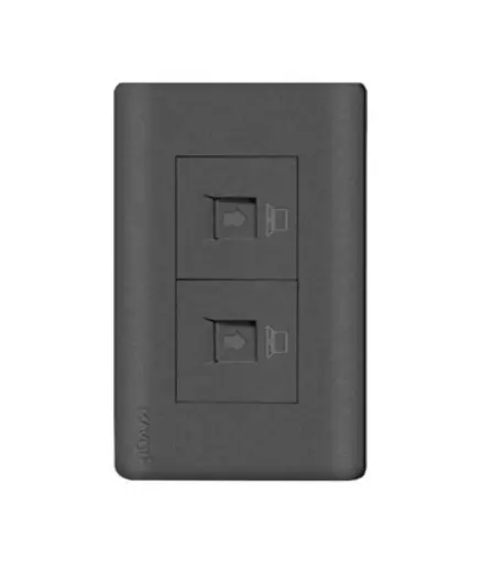 [EE.TODA,0010] Toma p/Datos RJ45 (2serv) p/empotrar Negro MAVIJU CAT6