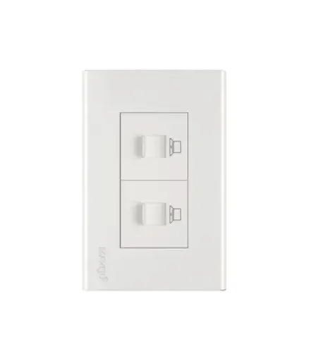[EE.TODA,0012] Toma p/Datos RJ45 + Telefono RJ14 p/empotrar Blanco MAVIJU CAT6